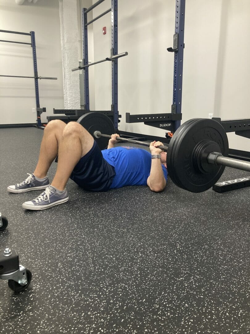 Man performing bench press exercise