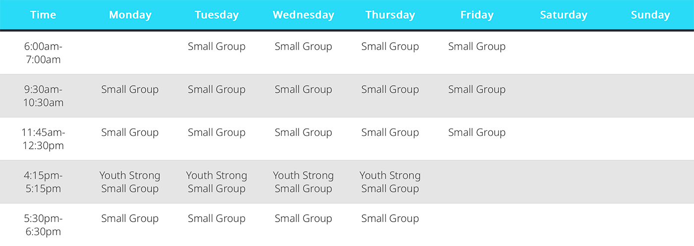 Franklin Strength & Wellness schedule
